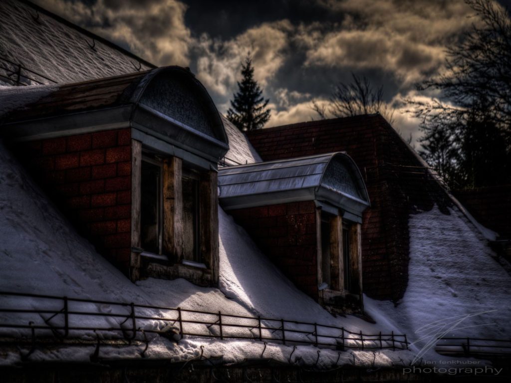 Snowy roof windows